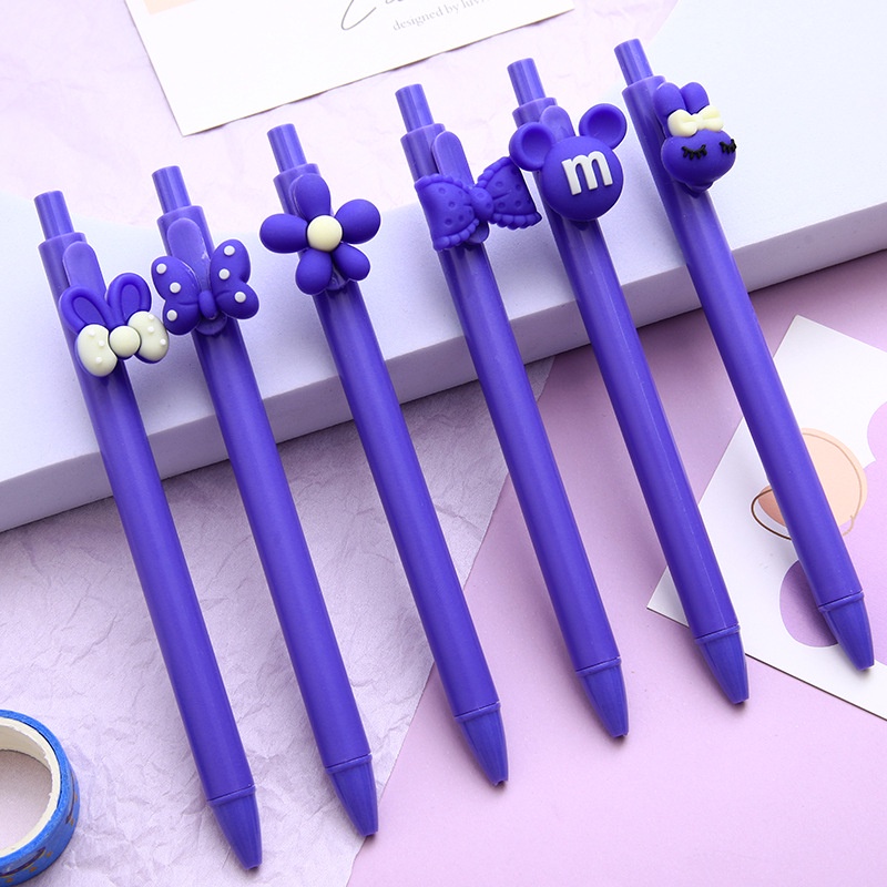 Bút Bi Ngòi 0.5mm Hình Gấu / Bướm / Cáo Dễ Thương Cho Nữ