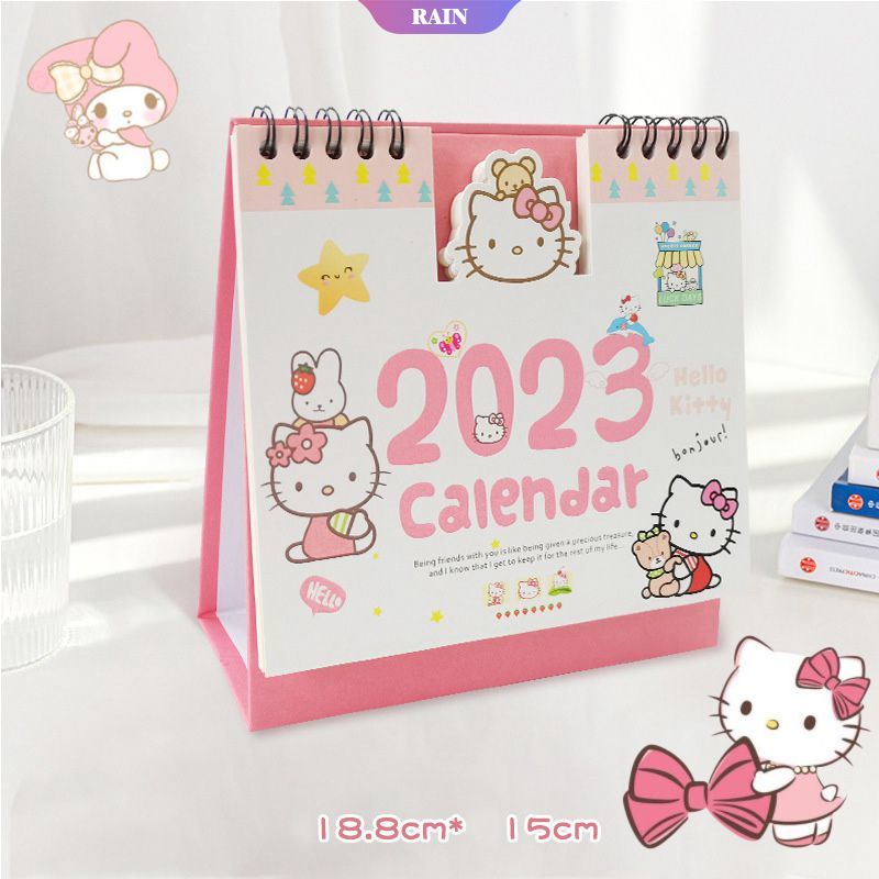 Lịch Để Bàn 2023 Họa Tiết Hoạt Hình Sanrio Hello Kitty Dễ Thương Dùng Trang Trí Văn Phòng / Trường Học