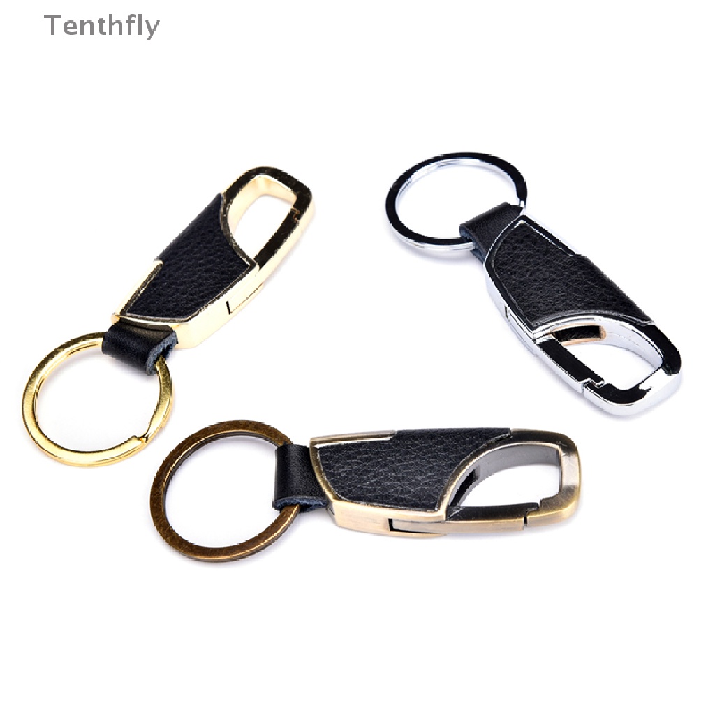 Móc Khóa Kim Loại Phối Da Sáng Tạo Cho Nam Mới