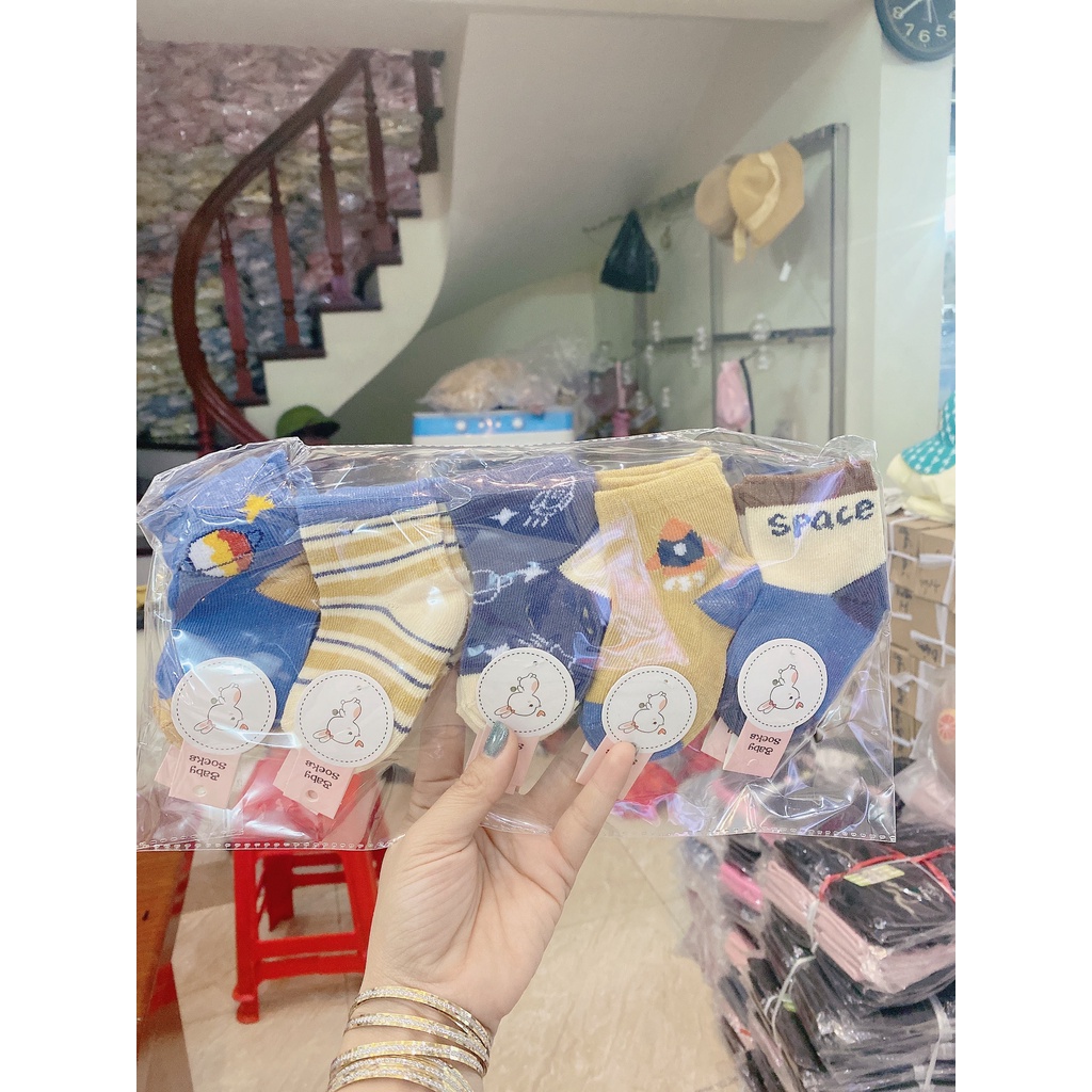 Sét 10 đôi tất nỉ  sơ sinh cho bé từ  1 thang đến 1 tuổi