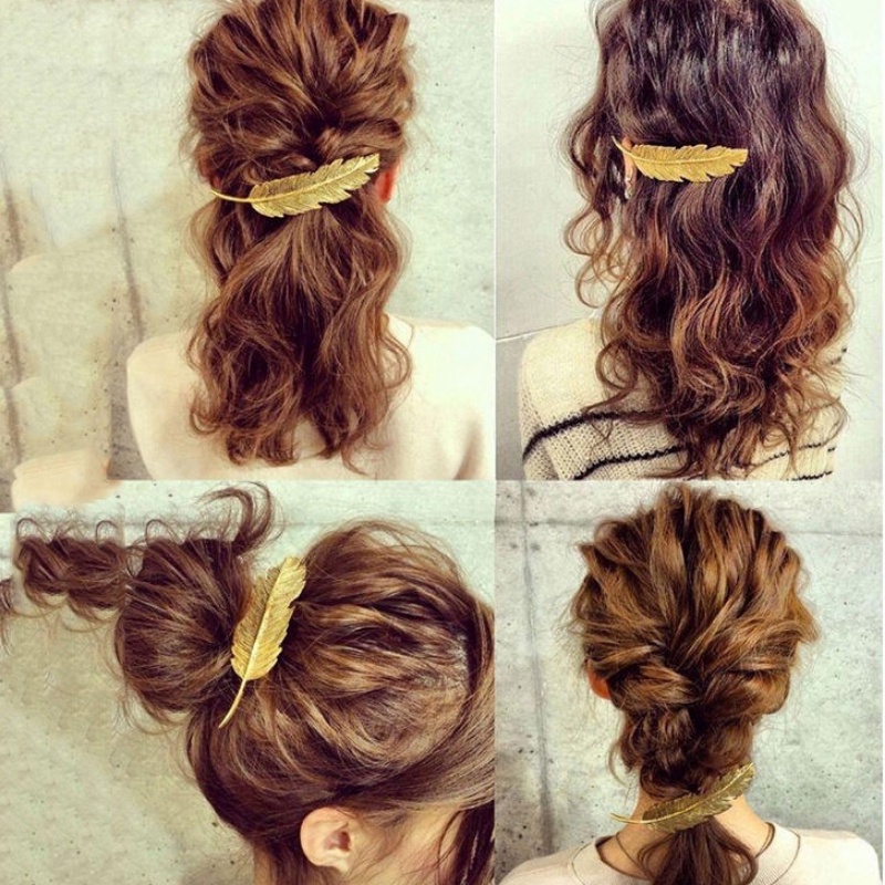 Kẹp tóc hình chiếc lá thời trang cho nữ