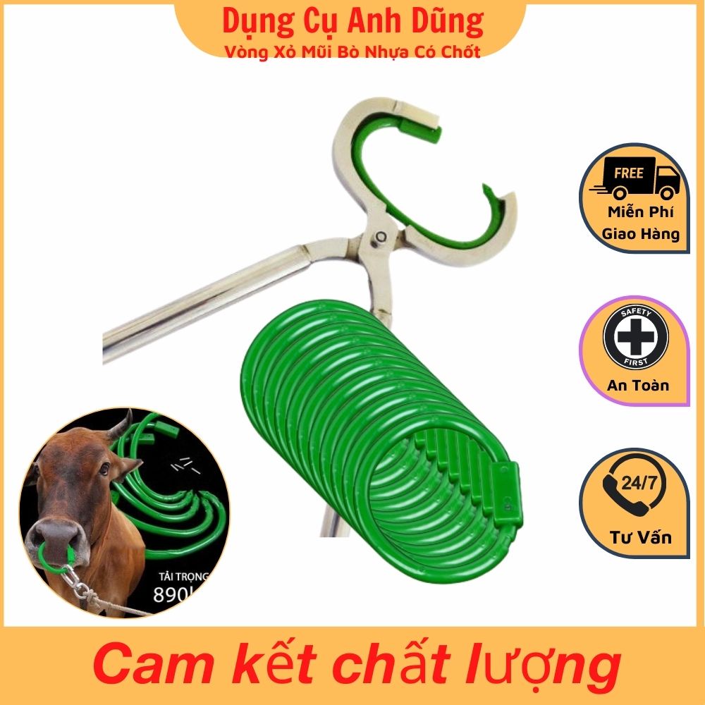 Kìm Bấm Xỏ Vòng Nhựa Vào Mũi Bò Chất Liệu inox Không Rỉ - Vòng Nhựa Pakistan Có Chốt