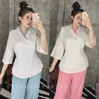 Đồ lam đi chùa# cổ tim 2lớp