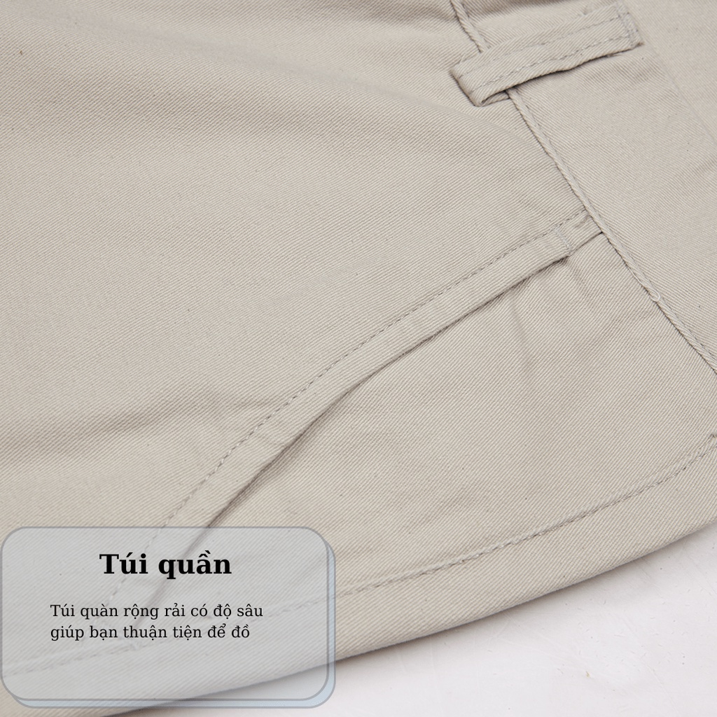 Quần short kaki nam THÁI KHANG vải cotton 100% dày mềm QKAKI13