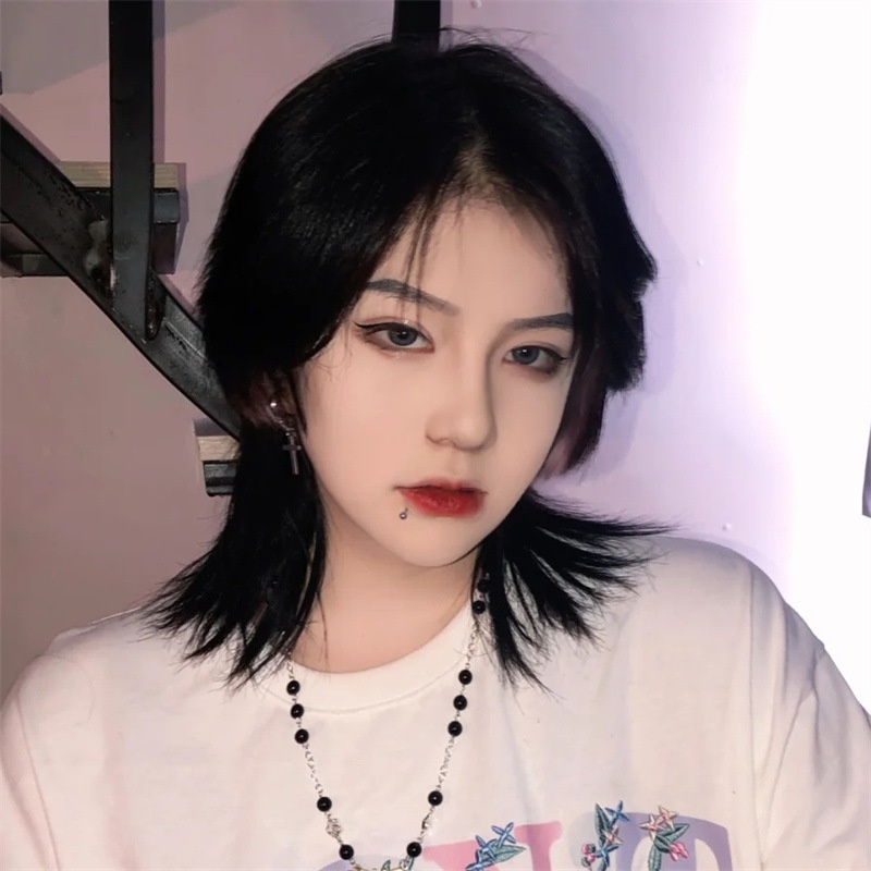 Tóc Giả Ngắn Màu Đỏ Kiểu Sợi Sói Phong Cách Nhật Bản Cho Nam Và Nữ