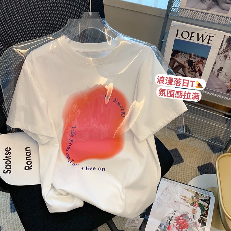 NRVP Áo Thun Unisex Mùa Hè Dáng Suông Tay Cộc Phong Cách Hàn Quốc Cho Nam Nữ