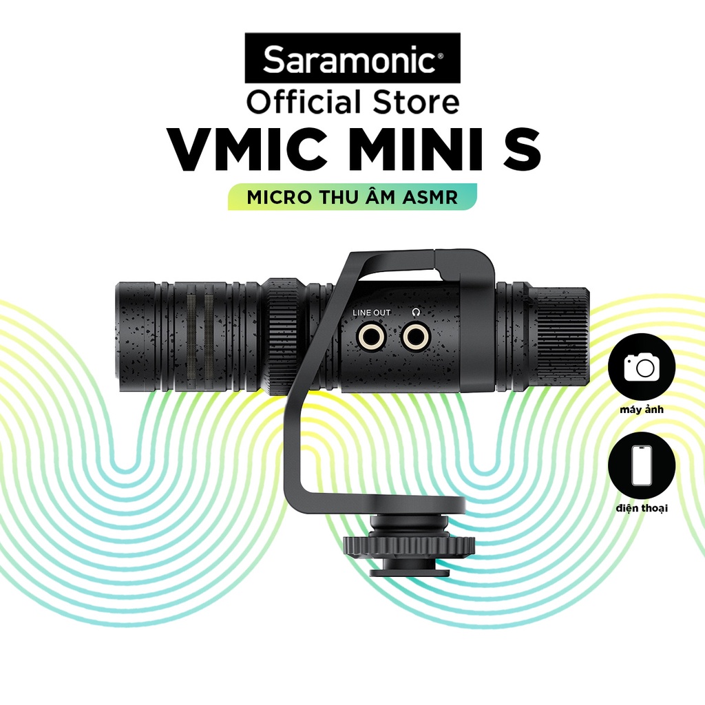 Micro Thu Âm Saramonic Vmic Mini S- Tương Thích Máy Ảnh, Điện Thoại- Livestream,ASMR,Vlog- Bảo Hành Chính Hãng 24 Tháng