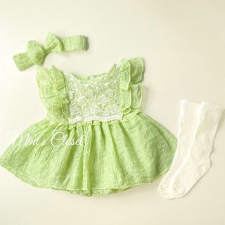 Váy body cánh tiên bé gái sơ sinh kèm turban MINTSCLOSET Mint's Closet màu xanh size 1 2 tuổi - BV7008 - BV7013 - BV7030