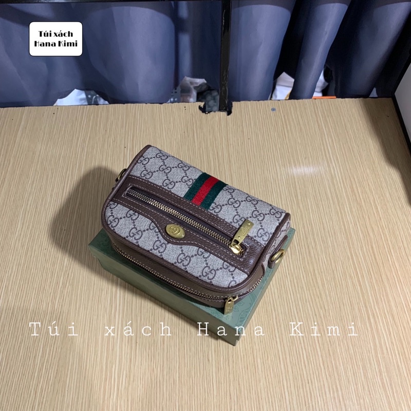 Túi đeo chéo nữ thời trang sọc đỏ size nhỏ