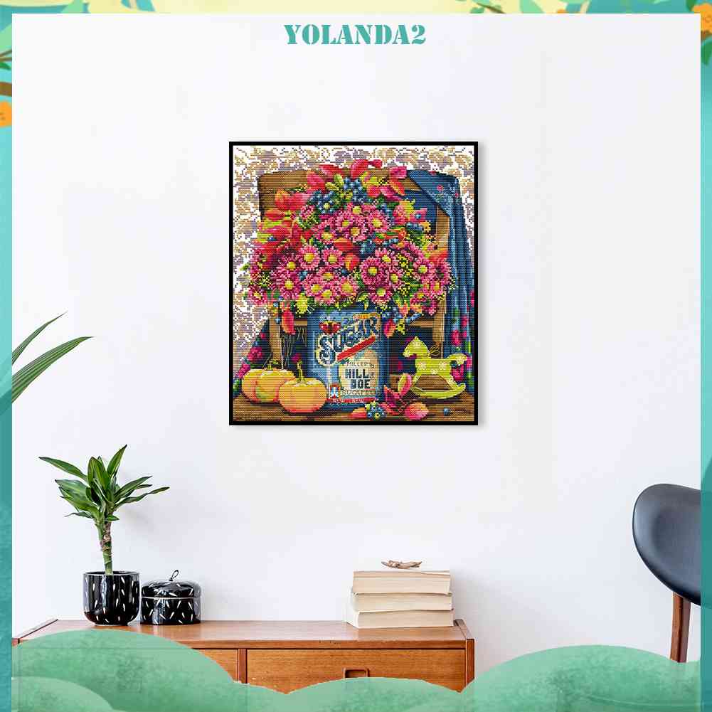 Bộ Tranh Thêu Chữ Thập 14CT 2 Sợi Hình Hoa Cúc