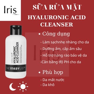 ✅ sữa rửa mặt hyaluronic acid cleanser- the inkey list