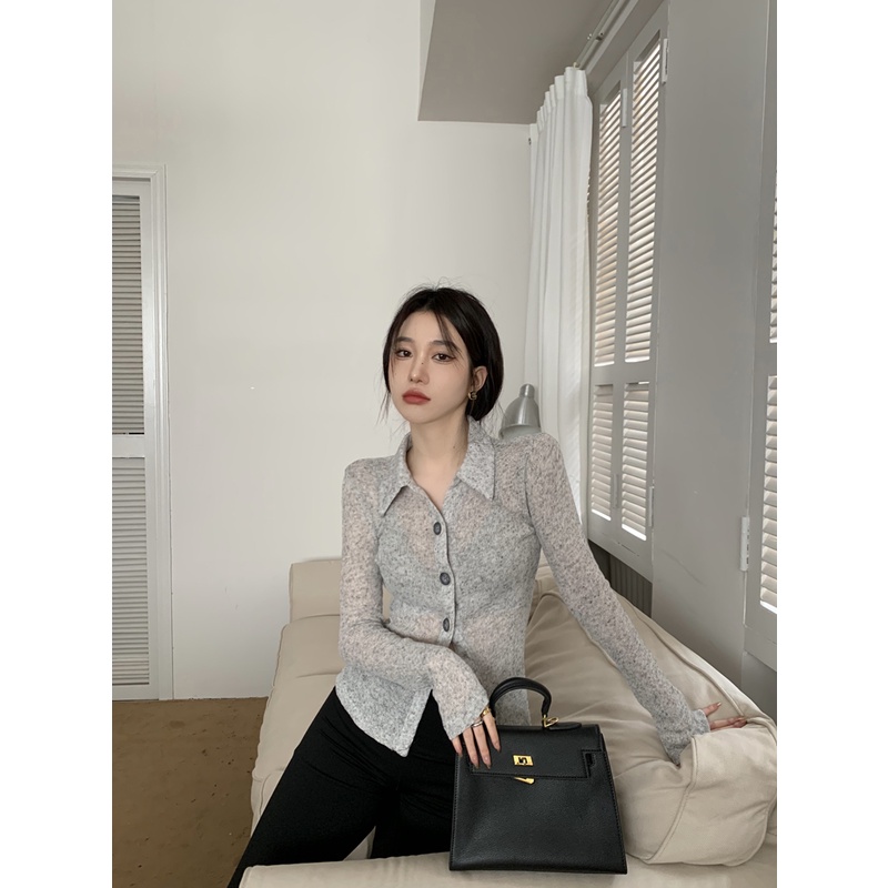 ZHELIHANGFEI Áo Cardigan Dệt Kim Tay Dài Chống Nắng Ôm Eo Quyến Rũ Cho Nữ