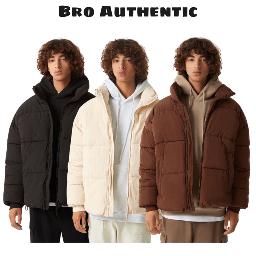 Áo Phao Béo Bershka Puffer Jacket 2023, Basic, Oversize Cao Cấp, xuất US, Unisex