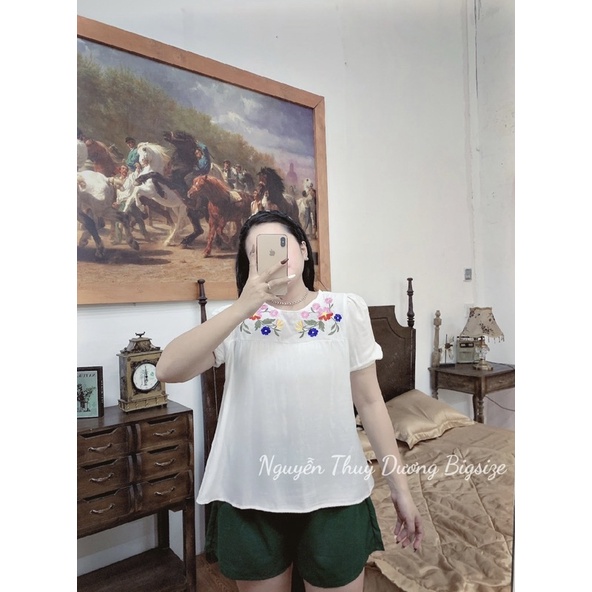 Sét bộ hoa thêu trắng bigsize