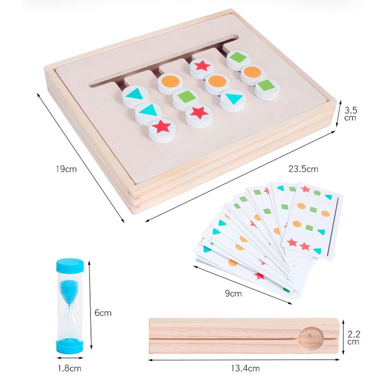 Đồ Chơi Toán Học Logic Chấm Tròn Màu Sắc Có Đồng Hồ Cát