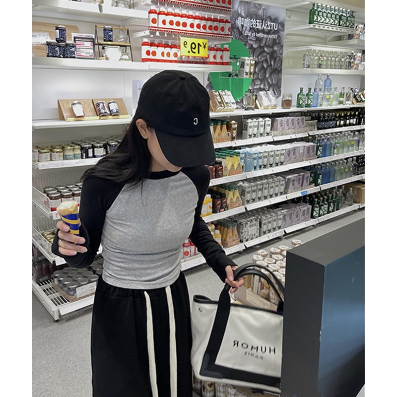 NRVP Áo thun nữ dài tay dáng rộng thời trang Hàn Quốc