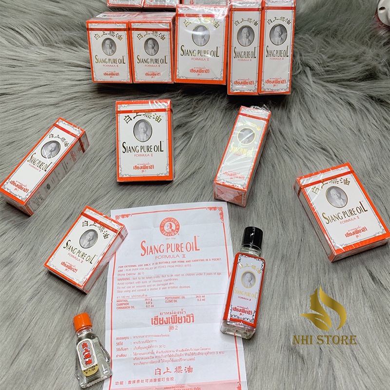 Dầu SIANG Pure Oil Formula 2 nước trắng giảm đau đầu chóng mặt bầm tím say tàu xe đau cơ thái lan 3 7 25cc