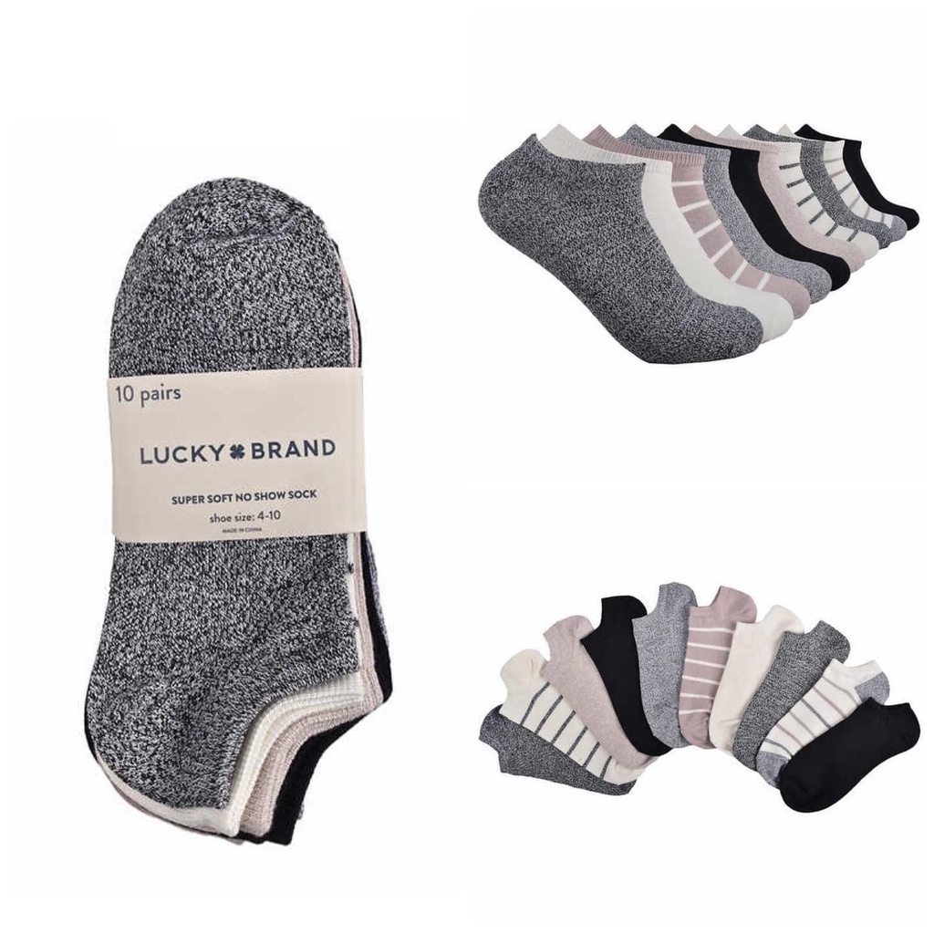 Vớ nữ thương hiệu LUCKY BRAND - Mỹ. Set 10 đôi