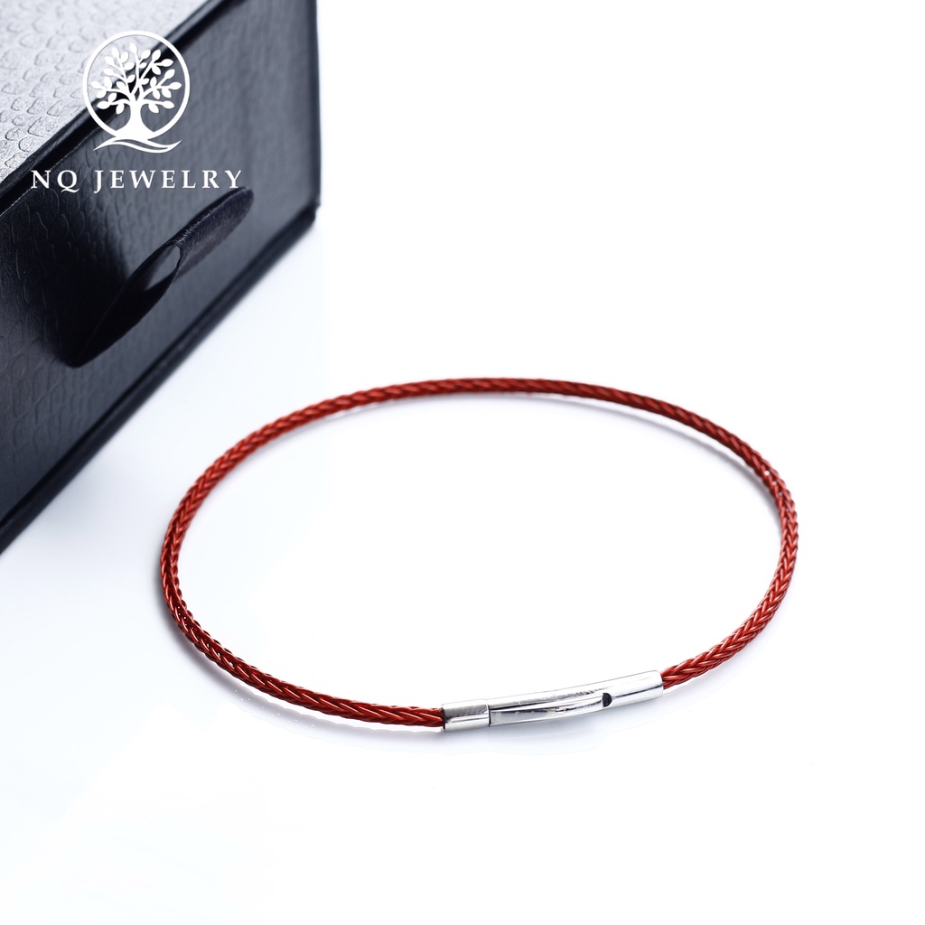 Vòng tay dây thép 2mm khóa thép không gỉ màu bạc - NQ Jewelry