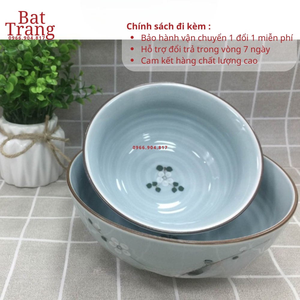 Bát tô sứ, tô canh men kem Bát Tràng nhiều size - hàng có bảo hành