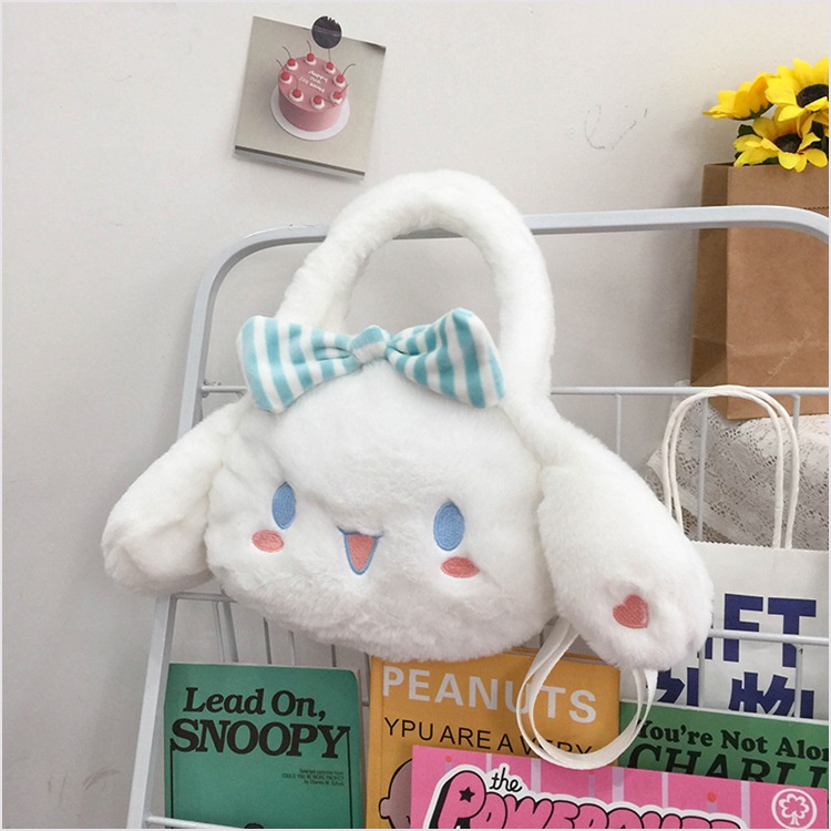 Túi cinnamoroll đeo chéo  hình chú chó Cinnamon đính nơ đáng yêu phong cách Nhật Bản túi xách tay Chó Yugui  màu xanh