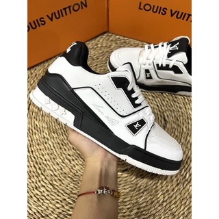 GIÀY LV TRAINER WHITE BLACK 54 DA THẬT LAI AU [ FULL BOX + FREE SHIP ]