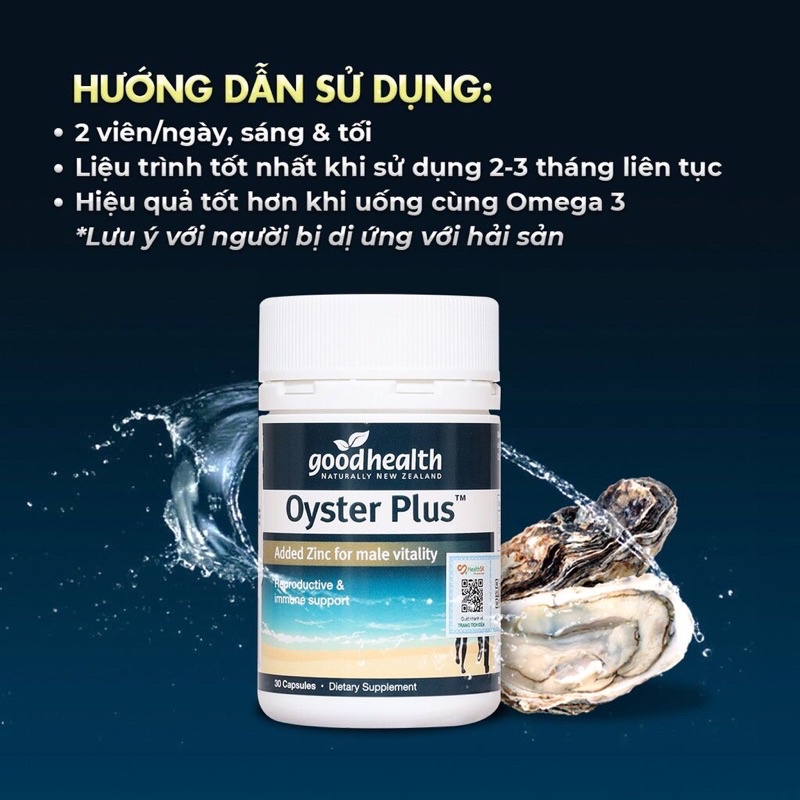 [CHÍNH HÃNG] Tinh chất hàu biển Oyster Plus ZinC Goodhealth New Zealand - Viên uống cải thiện sức khoẻ, sinh lý nam giới