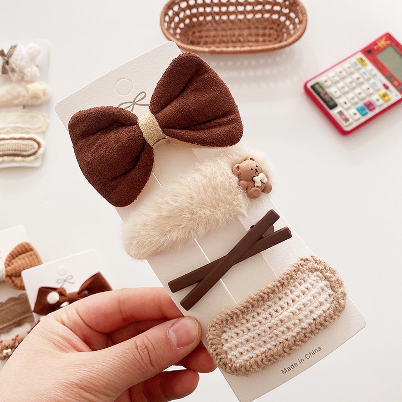 Set kẹp gấu hoạt hình cho bé gái