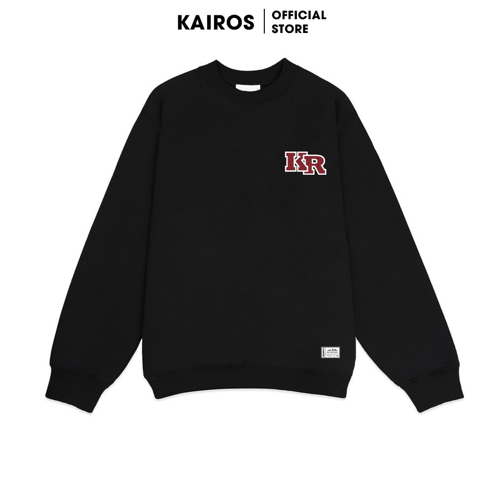 Áo sweater nỉ bông Kairos Red Logo form rộng dài tay