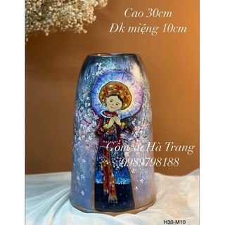 Lọ hoa gốm sứ Bát Tràng cao cấp vẽ tay cao 30cm