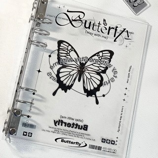 Binder A5 nhựa trong suốt Butterfly 6 còng - Bìa Album đựng ảnh nhựa trong suốt