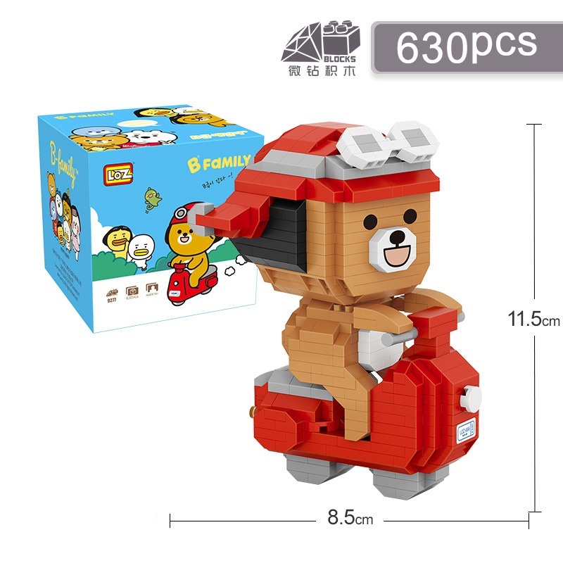Khối mini Đồ Chơi Hình Gấu Hoạt Hình 9277 Làm Quà Tặng Sinh Nhật Cho Bé