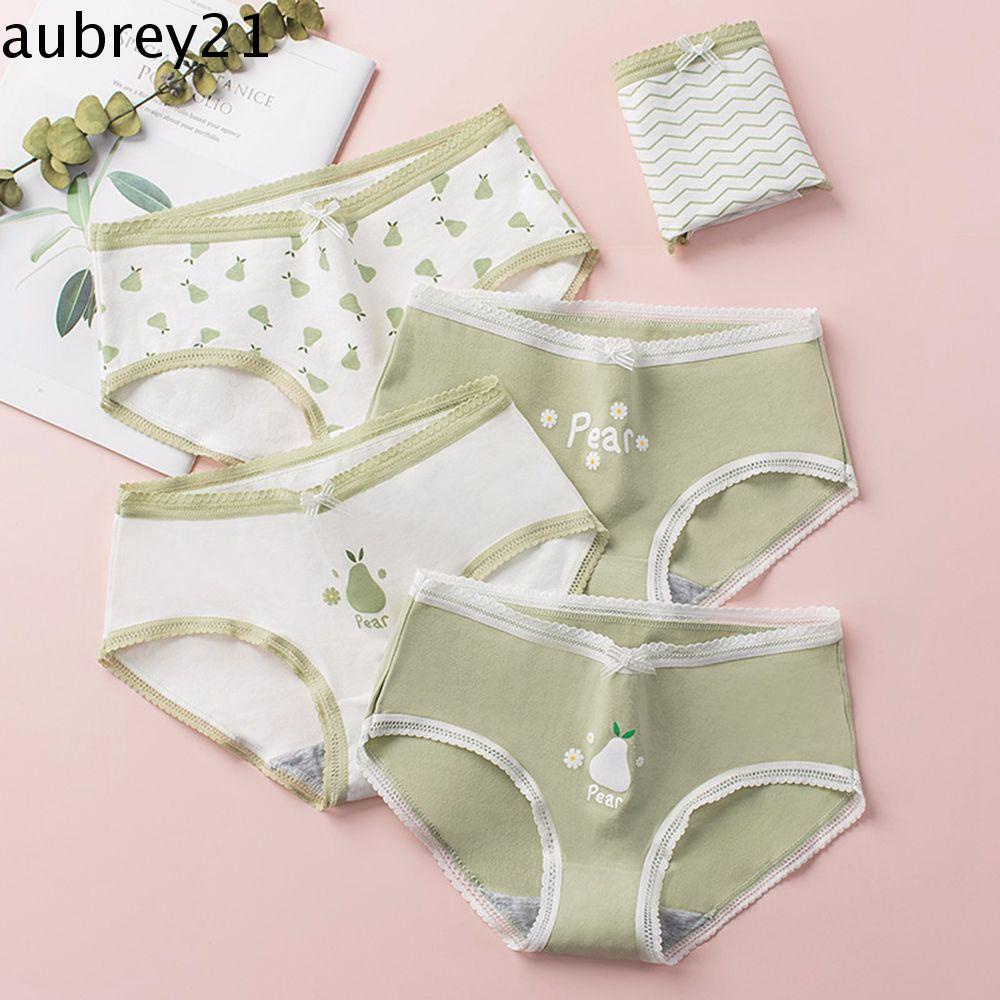 Quần Lót Cotton Thoáng Khí In Họa Tiết Trái Lê Hoạt Hình Phong Cách Hàn Quốc Cho Nữ