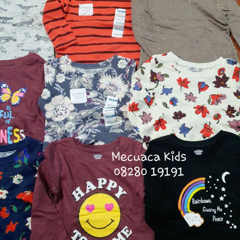 Áo dài tay cotton cho bé/bé gái o.navy xuất dư xịn