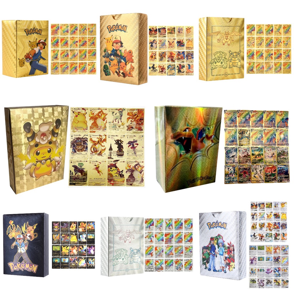 Set 110 Thẻ Bài Pokemon Màu Vàng / Bạc