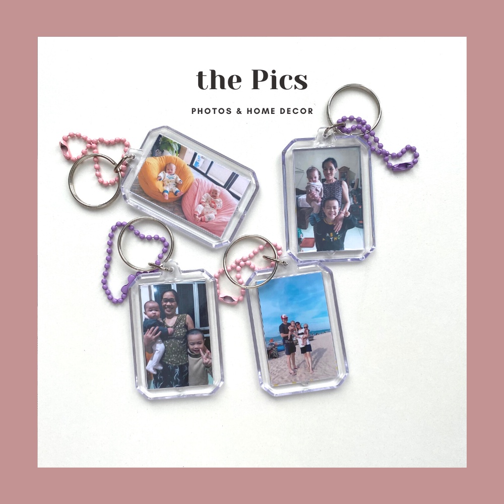 MÓC KHÓA in ảnh theo yêu cầu 2 mặt mica kèm dây treo xinh xắn - the Pics