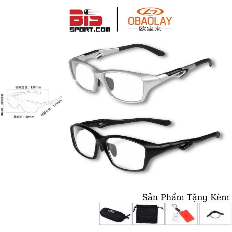 Gọng Kính Thẻ Thao OBAOLAY L102 Đen Full Chính Hãng - Gọng Cứng Cáp - Chịu Lực Tốt - Gọng Sau Siêu Dẻo