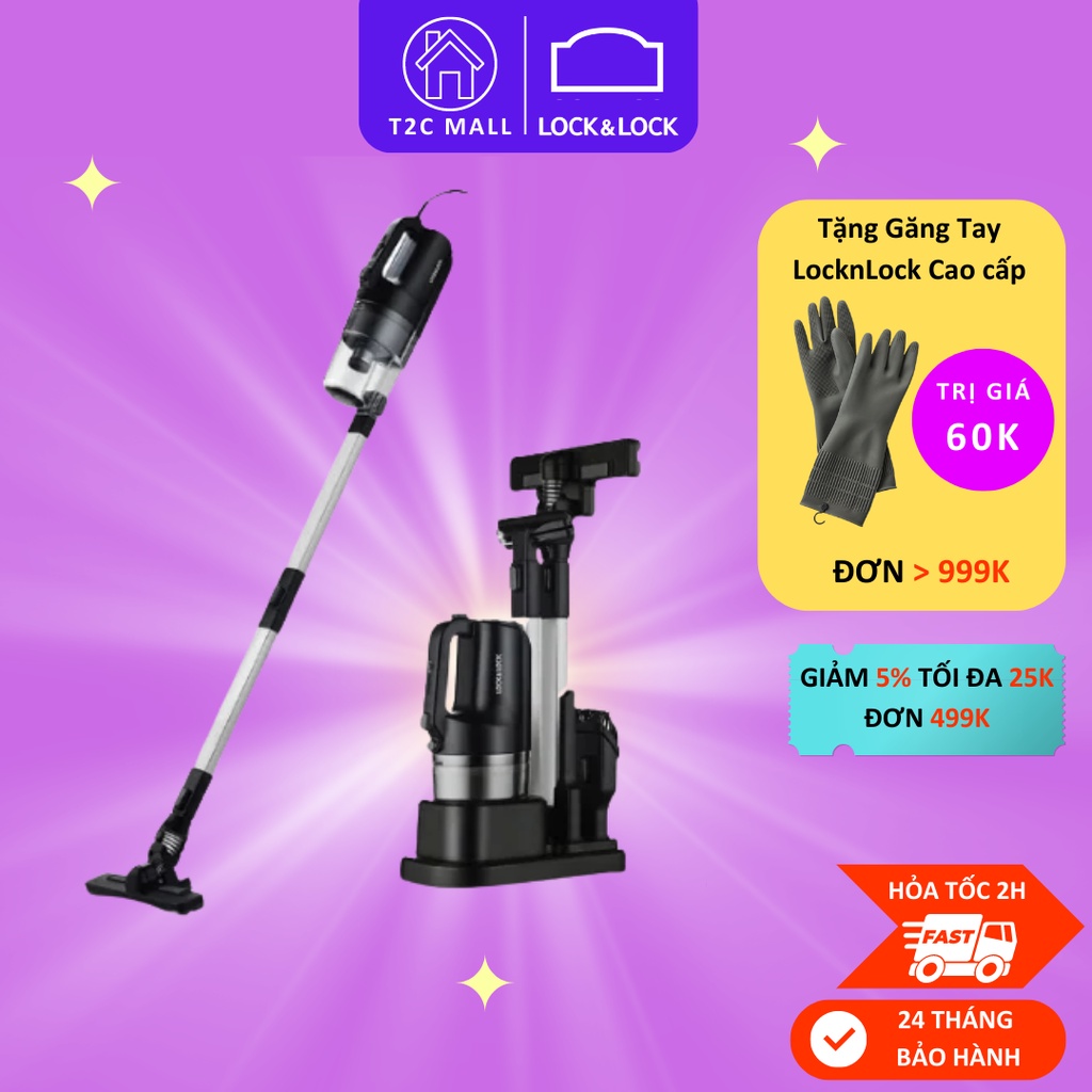 Máy Hút Bụi Lực Hút Mạnh Đa Dạng Đầu Hút Lock&Lock ENV336BLK - T2Cmall