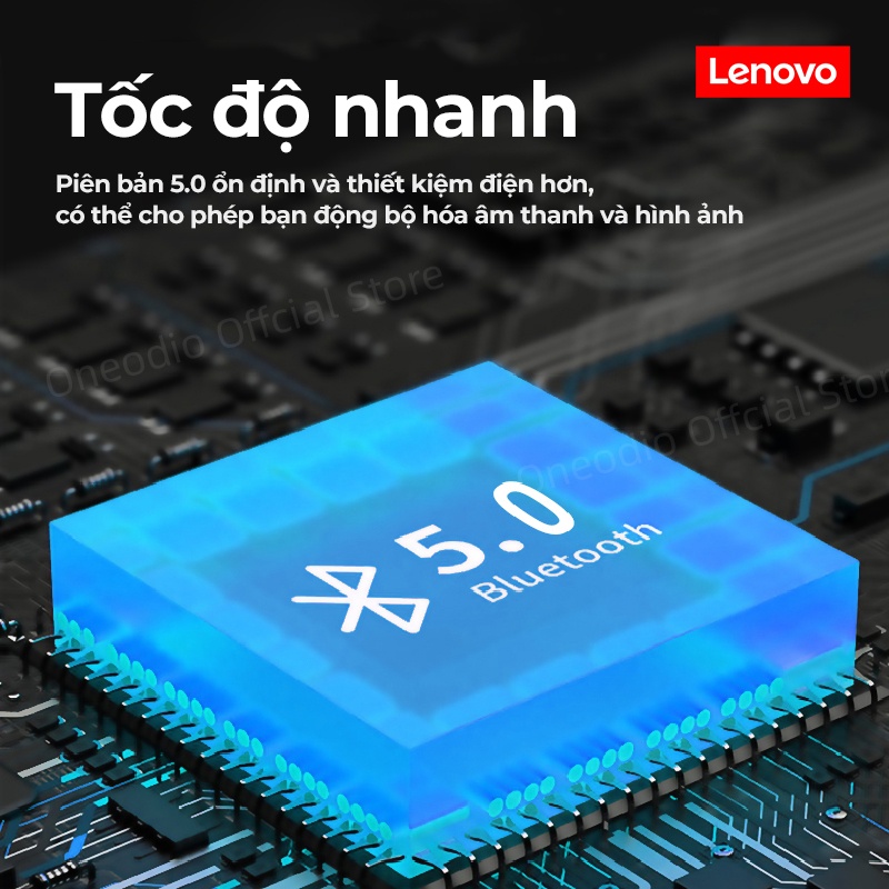 Tai Nghe Bluetooth 5.3 Không Dây Có Micro 9D LED Tai nghe Chơi Game Lenovo LP3PRO Chính hãng Chống ồn
