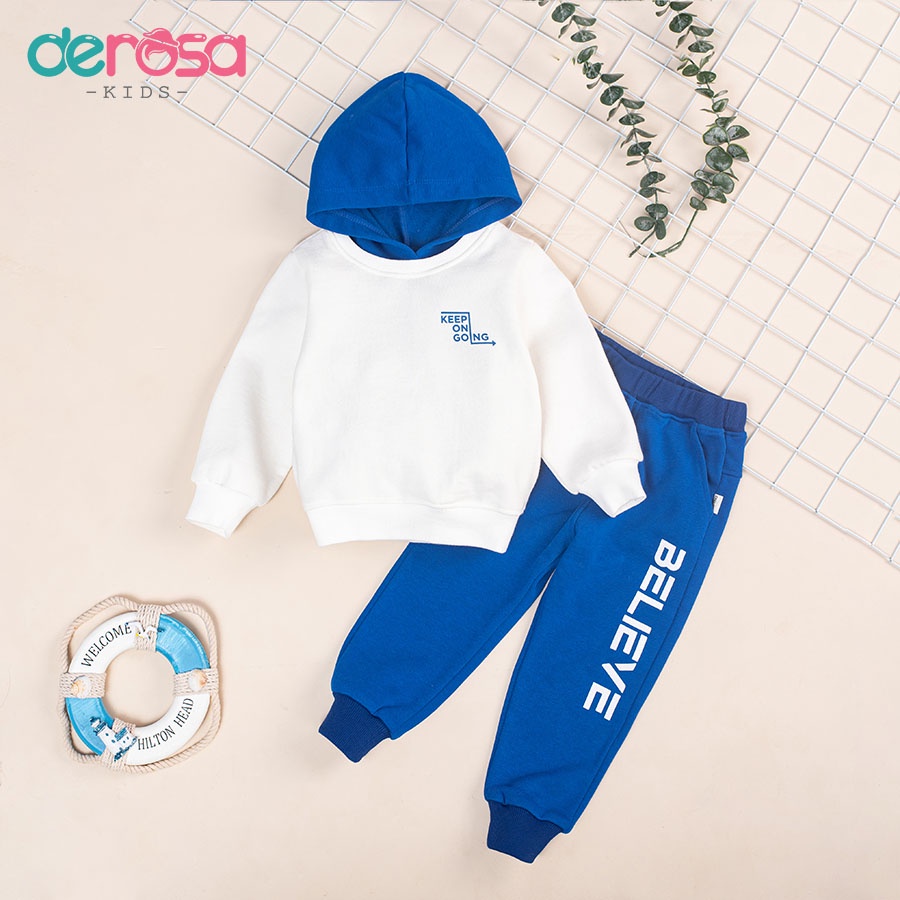 Bộ quần áo hoodie cho bé trai DEROSA KIDS từ 2 đến 6 tuổi AWKDD1059B