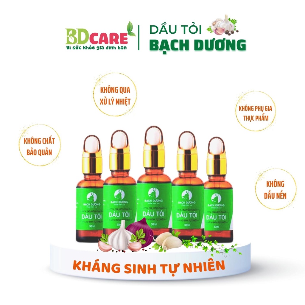 Combo 5 Hộp Dầu Tỏi Bạch Dương - 30ml - Hỗ Trợ Tăng Cường Đề Kháng Tự Nhiên BDcare
