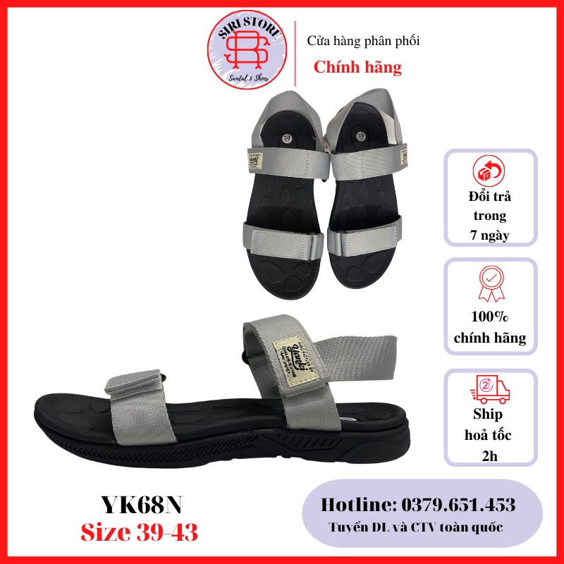 Giày Sandal Yanki Nam Nữ 2 Quai Đế Cao Su Quai Dù Đi Học Đi Làm Đi Chơi Full Size YKNam68 - Siristore
