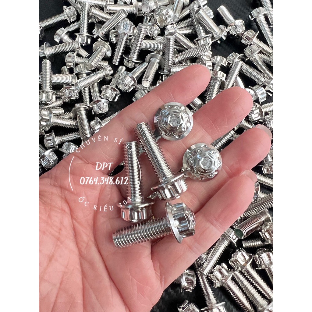 [HÌNH THẬT] Ốc gắn pas heo inox 304-8li25 trụ, 10li25 trụ cho HONDA-YAMAHA