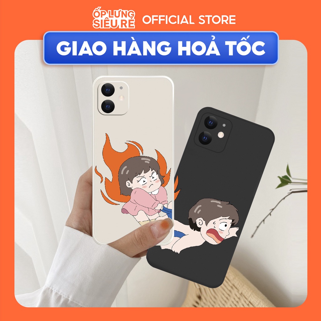 Ốp Lưng iPhone 11/14 Pro Max/15 Pro Max/16 Pro Max/17 Pro Max TPU Cạnh Vuông Hình Ốp cặp BST1