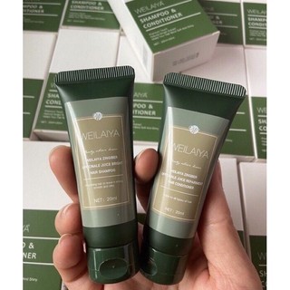 💫 dầu gội gừng weilaiya sét mini zire gội 20ml + xả 20ml