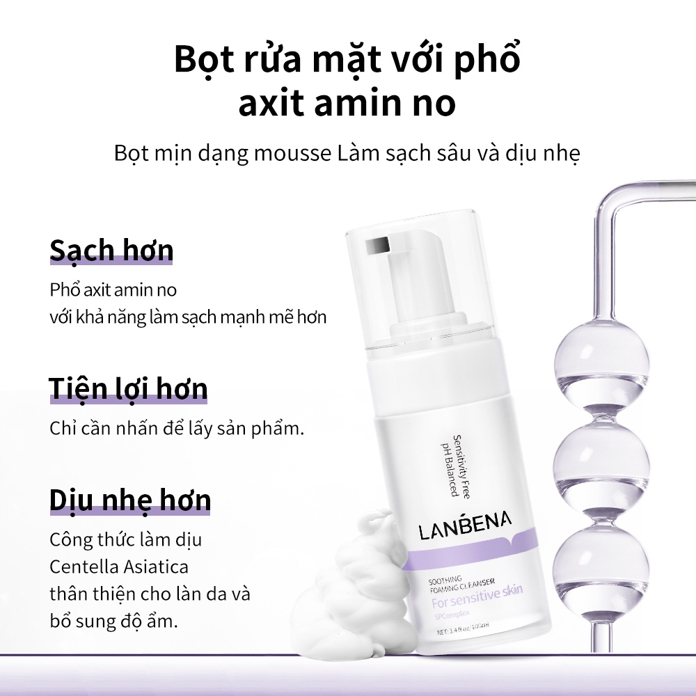 Sữa rửa mặt Lanbena 100ml dưỡng ẩm làm trắng da xóa mụn hiệu quả