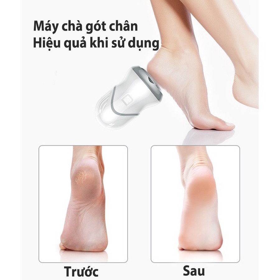 Máy chà gót chân tẩy tế bào chết cao cấp dụng cụ mài gót chân loại bỏ vết chai chân 3 đầu mài cho các da chân khác nhau