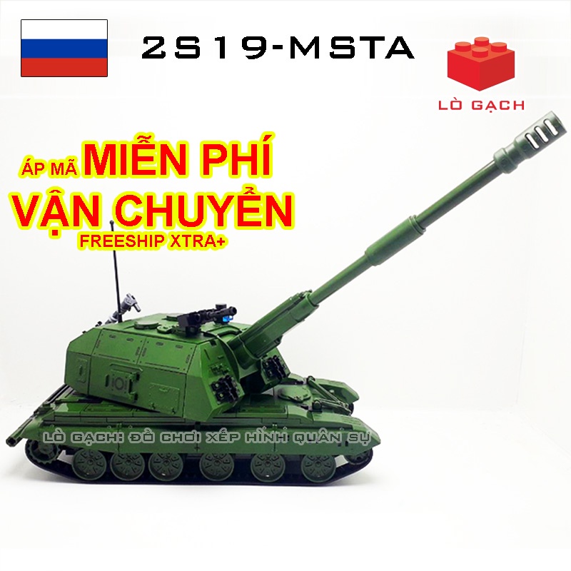 Bộ xếp hình xe tăng Pháo tự hành 2S19 Msta - 533 chi tiết