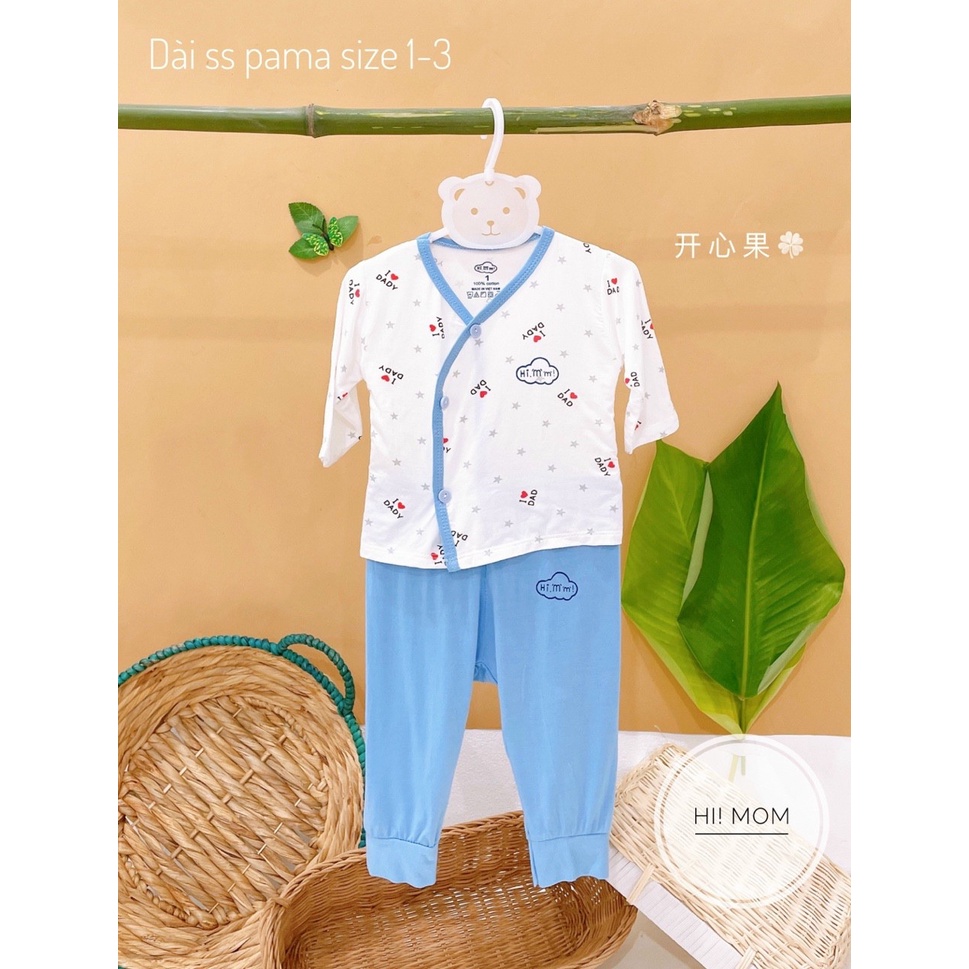 Bộ cài lệch sơ sinh petit Hi Mom