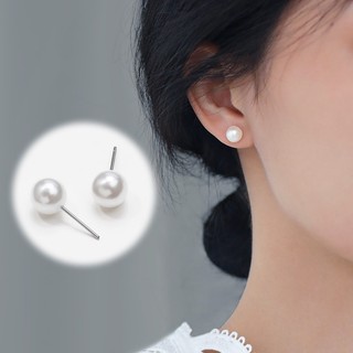 5 đôi bông tai ngọc trai mini đường kính 8mm chống dị ứng phong cách hàn quốc